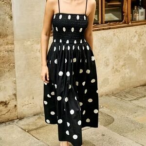 Black and White Polka Dot Summer Maxi Dress
